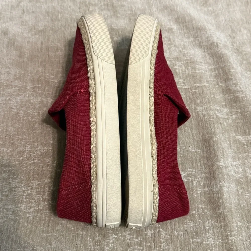 Toms Burgundy Espadrille Slip-Ons